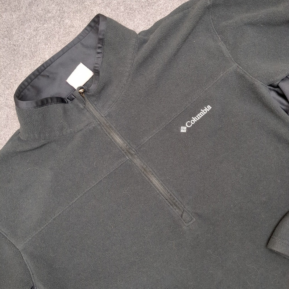 Columbia Mens Fleece Jacket 1/4 Zip Black Size XXL Outdoor Sportswear